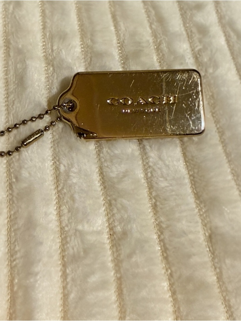 Coach Gold-tone Logo Tag Key & Card Holder Charm